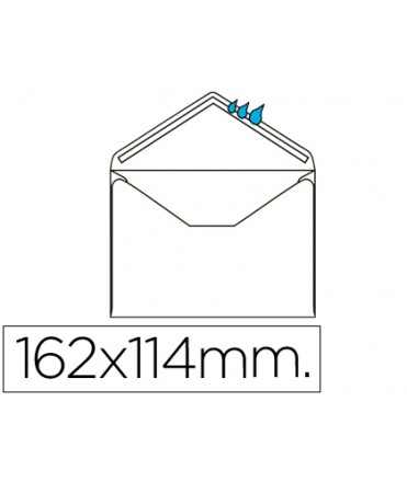 Sobre liderpapel n.21 blanco c6 114x162 mm engomado solapa de pico caja de 500 unidades