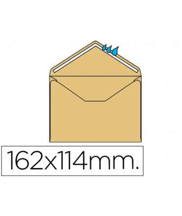 Sobre liderpapel n.23 crema c6 114x162 mm engomado solapa de pico caja de 500 unidades