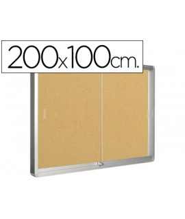 Vitrina de anuncios q-connect marco de aluminio 1000 x 2000 mm