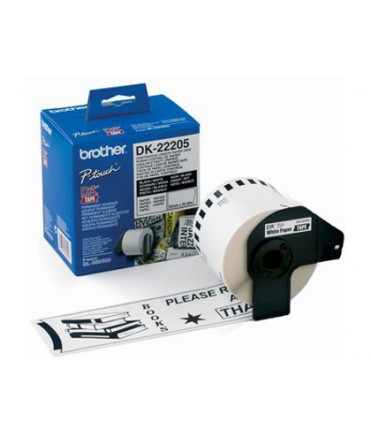 Cinta de papel continuo brother dk-22205 para impresoras de etiquetas ql