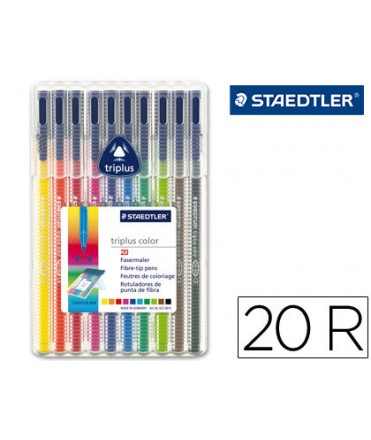 Rotulador staedtler triplus color 323 estuche de 20 unidades colores surtidos (14+6 gratis)