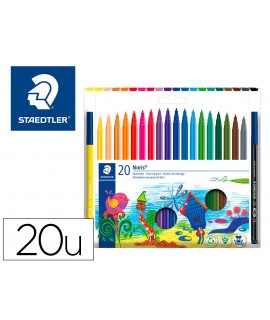 Rotulador staedtler noris 326 punta de fibra nuevo cuerpo hexagonal caja de 20 unidades colores surtidos