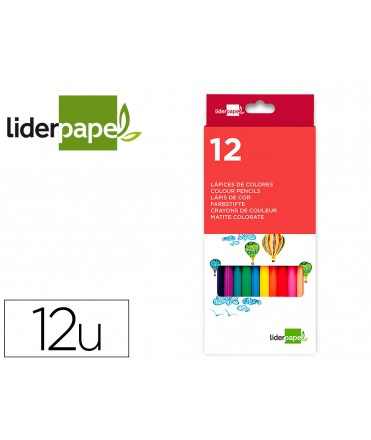 Lapices de colores liderpapel caja de 12 unidades colores surtidos