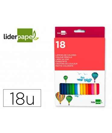 Lapices de colores liderpapel caja de 18 unidades colores surtidos