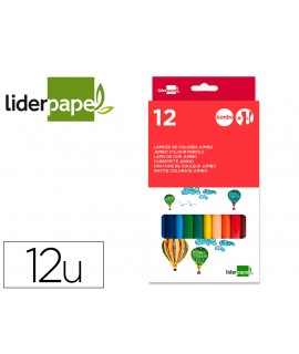 Lapices de colores liderpapel jumbo con sacapuntas caja de 12 colores