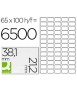 Etiqueta adhesiva q-connect kf00573 -tamaño 38,1x21,2 mm -fotocopiadora -laser -ink-jet-caja con 100 hojas din a4