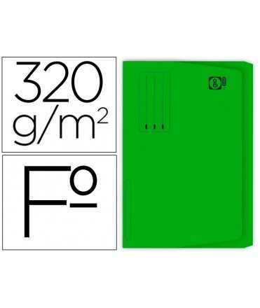 Cardboard subfolder gio green pocket sheet with bag and flap 320g/m2