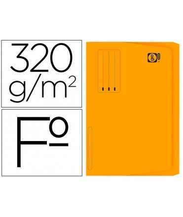 Subcarpeta cartulina gio folio pocket naranja con bolsa y solapa 320g/m2
