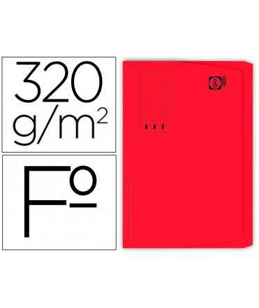 Subcarpeta cartulina gio folio pocket rojo con bolsa y solapa 320g/m2