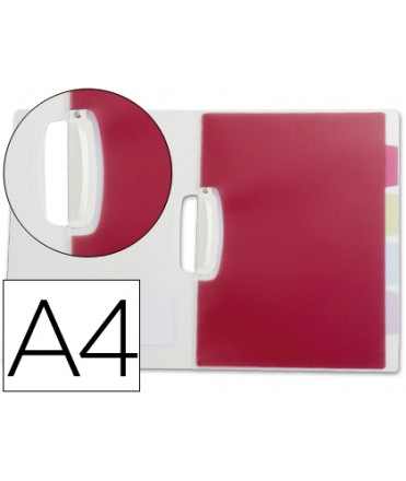 Carpeta liderpapel dossier pinza lateral polipropileno din a4 transparente con separadores