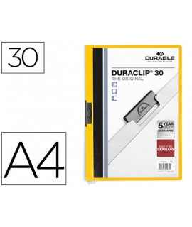 Duraclip dossier folder side clamp yellow capacity 30 sheets