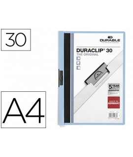 Duraclip dossier folder side clamp blue capacity 30 sheets