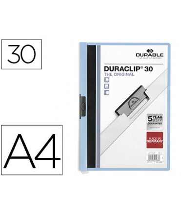 Carpeta duraclip dossier pinza lateral azul capacidad 30 hojas