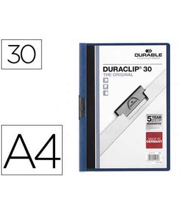Carpeta duraclip dossier pinza lateral azul oscuro capacidad 30 hojas