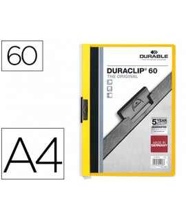 Carpeta duraclip dossier pinza lateral amarillo capacidad 60 hojas