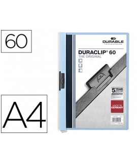 Carpeta duraclip dossier pinza lateral azul capacidad 60 hojas