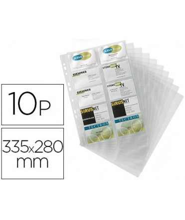 Recambio fundas visifix para tarjetero 2384 bolsa de 10 hojas capacidad 20 tarjetas por hoja