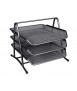 Metal countertop tray q-connect kf00823 black grid 3 movable trays 350x278x275 mm