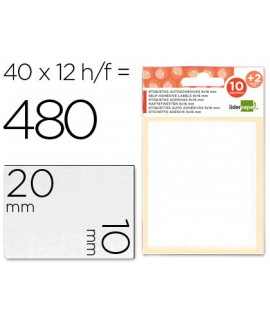 Labels liderpapel 10 h. sachet + 2 h. gift 10x20 mm -35 units per sheet