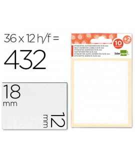 Labels liderpapel 10 h. envelope + 2 h. gift 12x18 mm -36 units per sheet