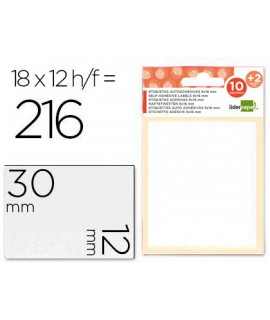 Labels liderpapel 10 h. envelope + 2 h. gift 12x30 mm -18 units per sheet