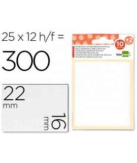 Labels liderpapel envelope of 10 h. + 2 h. gift 16x22 mm -25 units per sheet
