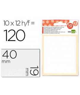 Labels liderpapel 10 h. sachet + 2 h. gift 19x40 mm -10 units per sheet