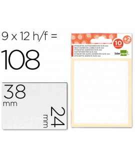 Labels liderpapel envelope of 10 h. + 2 h. gift 24x38 mm -9 units per sheet