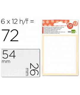 Etiquetas liderpapel sobre de 10 h. + 2 h. obsequio 26x54 mm -6 unidades por hoja
