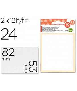 Labels liderpapel envelope of 10 h. + 2 h. gift 53x82 mm -2 units per sheet