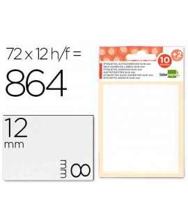 Labels liderpapel envelope of 10 h. + 2 h. gift 8x12 mm -72 units per sheet