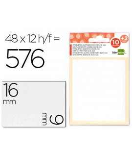 Labels liderpapel 10 h. envelope + 2 h. gift 9x16 mm -48 units per sheet