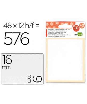 Labels liderpapel 10 h. envelope + 2 h. gift 9x16 mm -48 units per sheet