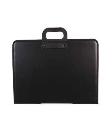 Cartera portadocumentos q-connect negra con asa con cremallera din a3 420x297 mm
