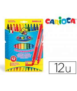 Carioca birello double tip pen box of 12 units assorted colors