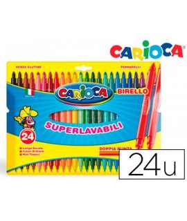 Rotulador carioca birello doble punta caja de 24 unidades colores surtidos