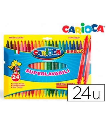 Rotulador carioca birello doble punta caja de 24 unidades colores surtidos