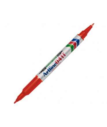 Artline Permanent Marker Pen EK-041T Red Double Tip 0.4 and 1.0 mm