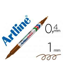 Artline Permanent Marker Pen EK-041T Brown - Double Tip 0.4 and 1.0 mm