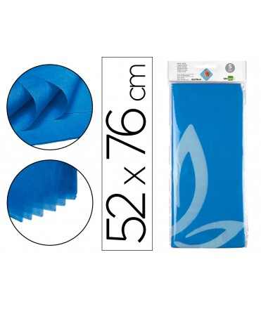 Papel seda liderpapel 52x76cm 18g/m2 bolsa de 5 hojas azul