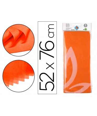 Tissue paper liderpapel 52x76cm 18g/m2 bag of 5 orange sheets
