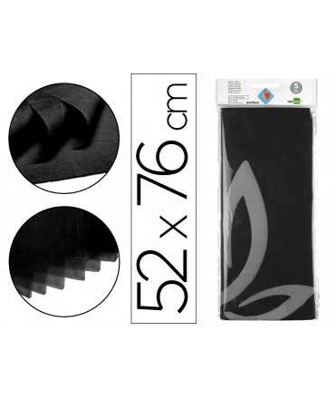 Papel seda liderpapel 52x76cm 18g/m2 bolsa de 5 hojas negro