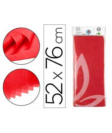 Papel seda liderpapel 52x76cm 18g/m2 bolsa de 5 hojas rojo