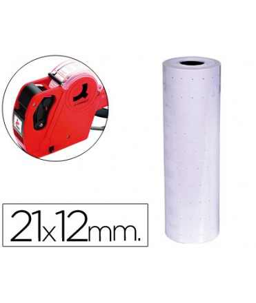 Etiquetas q-connect blanca 21x12 mm lisa rollo 1000 etiquetas para etiquetadora connect kf00712