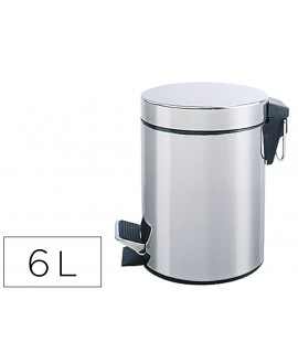 q-connect metal bin with chrome pedal 32x21 cm capacity 6 liters