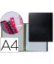 Carpeta liderpapel din a4 con 20 fundas intercambiables bordes de colores color negro
