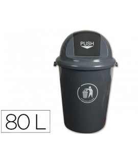 Plastic q-connect container bin with lid 80l grey colour 450x760 mm