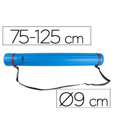 Portaplanos plastico liderpapel diametro 9 cm extensible hasta 125 cm azul