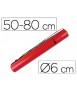 Portaplanos plastico liderpapel diametro 6 cm extensible hasta 80 cm rojo