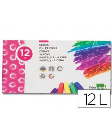 Lapices cera semi blanda lider papel caja de 12 unidades colores surtidos